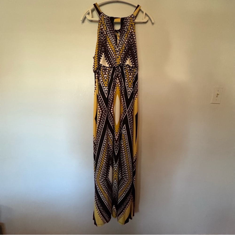 Soho Apparel Vibrant Halter Tie Patterned Maxi Dress Size Small